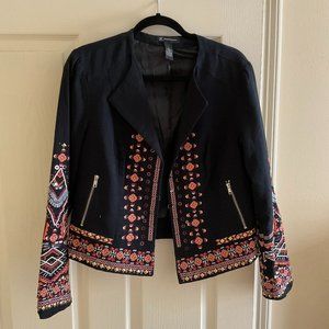 Beaded Embroidered Cropped Blazer